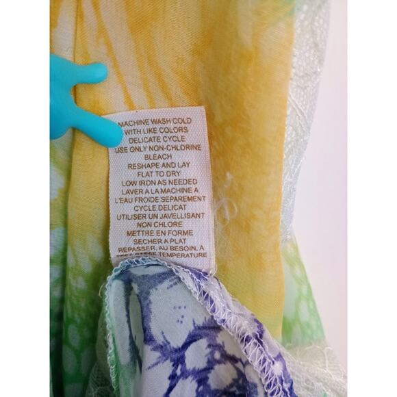 Free People Camisole Womens Medium Multicolor Rainbow Ballet Sheer Mermaidcore - Picture 8 of 8